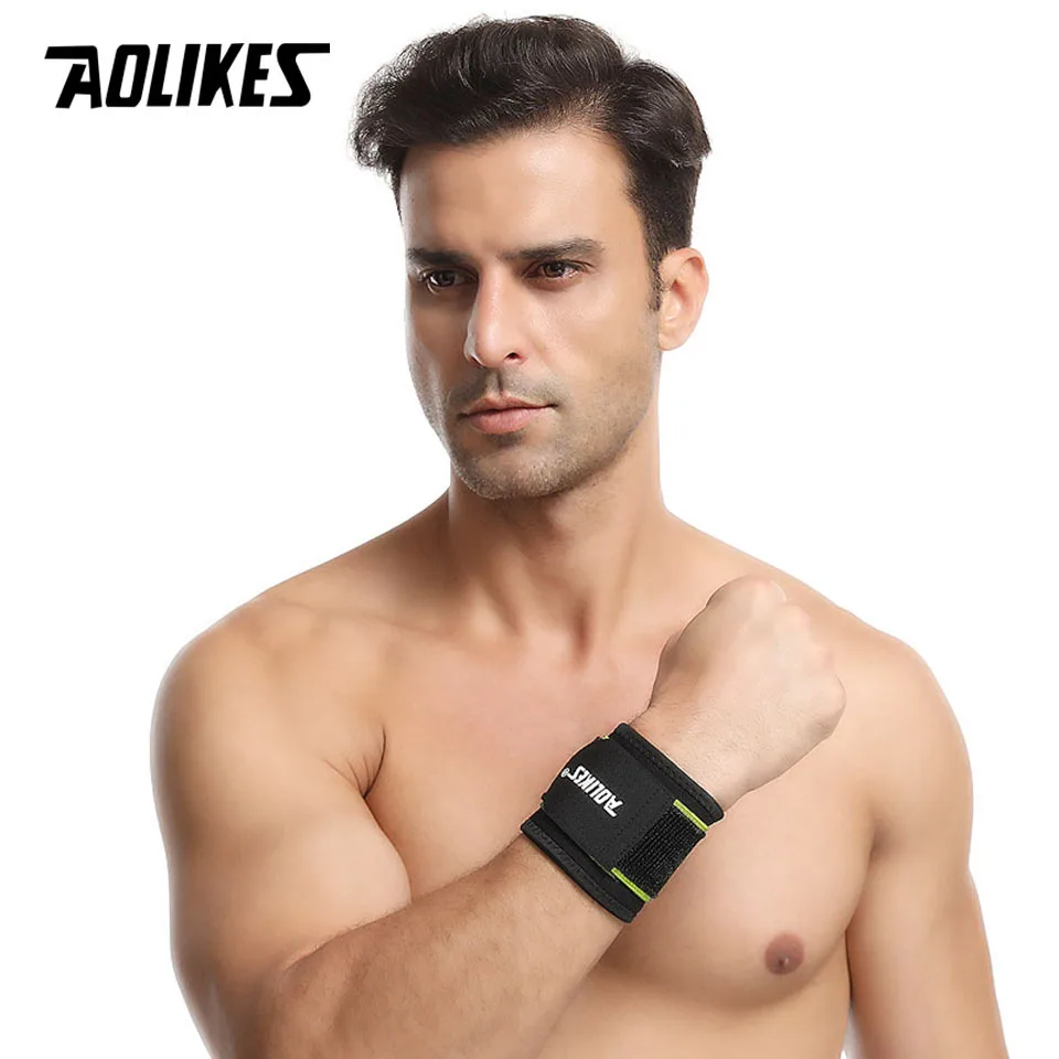 AOLIKES Adjustable Weightlifting Wristband Support Fitness Bandage Wrist Support Protective Gear Tennis Brace