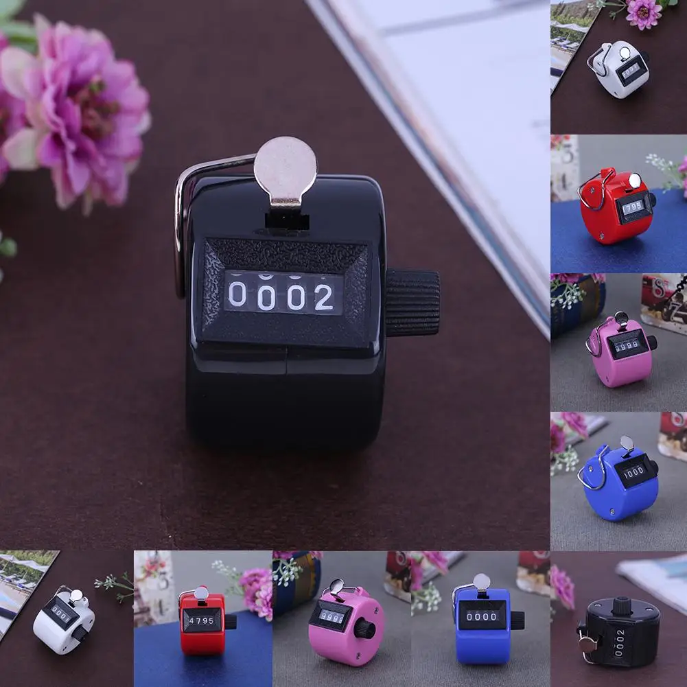 4 Digit Number Counters Mini Hand Held Tally Counter Digital Golf Clicker Manual Training Counting Max. 9999 Counter