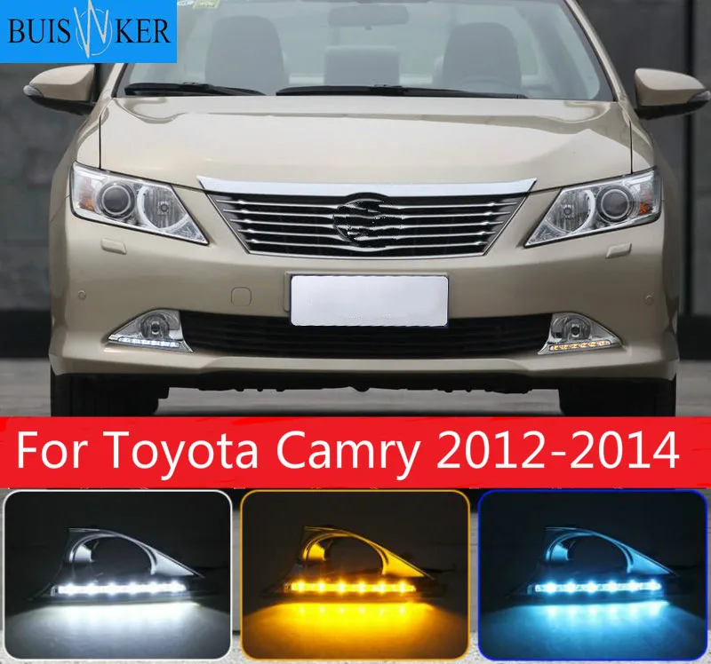 

Daytime Running Lights Day Lamp with Turn Signal Dimmed Function Relay Car Styling LED DRL for Toyota Camry 2012-2014