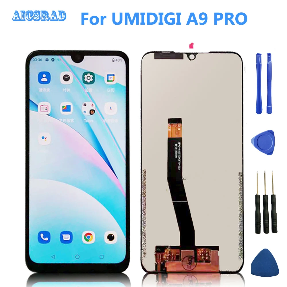 100% Tested For UMIDIGI A9PRO A9 Pro Screen New For UMIDIGI A9 Pro LCD Display Touch Screen Glass Panel Assembly +Tool