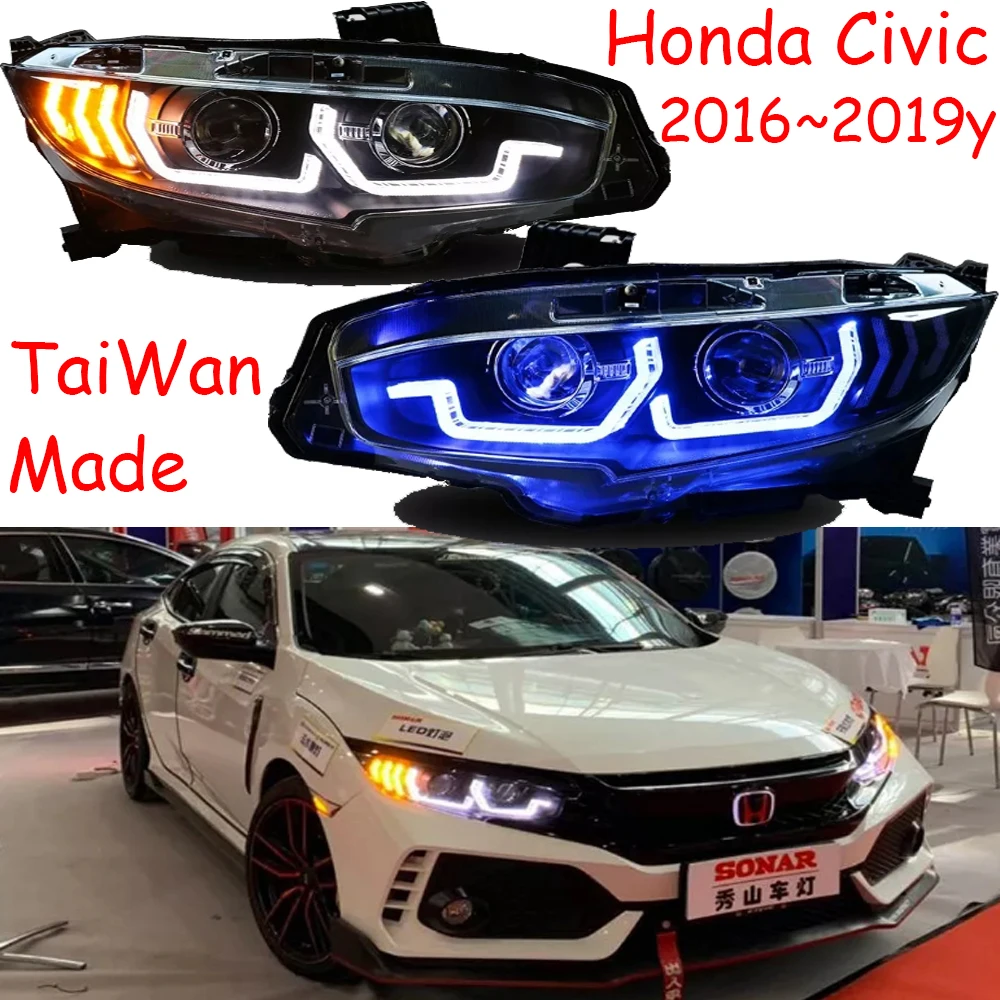 

2016 ~ 2019y автомобильный бупмер головной свет для Honda Civic автомобильные аксессуары светодиодный DRL галогенный/HID ксенон, противотуманная фара для Civic