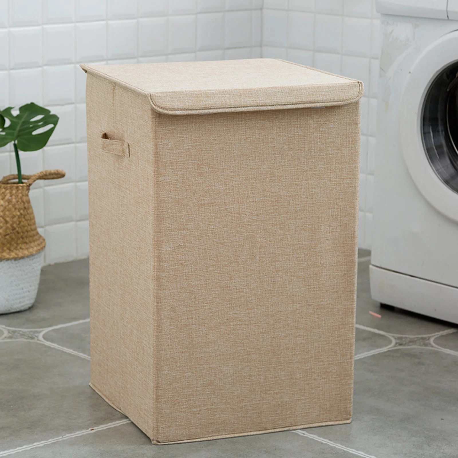 Freestanding Laundry Hamper Clothes Basket Toys Throws Box Home Living Room Bathroom