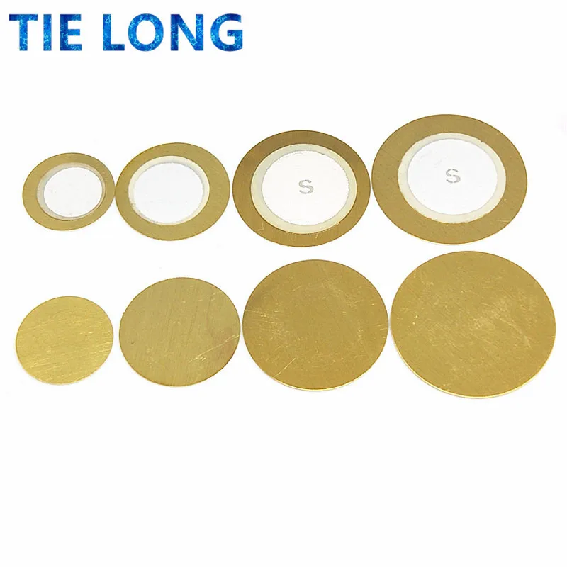 피에조 요소 부저 사운더 센서 트리거 드럼 디스크, 구리 피에조 스피커, 12mm, 20mm, 27mm, 35mm, 50mm, 10 개