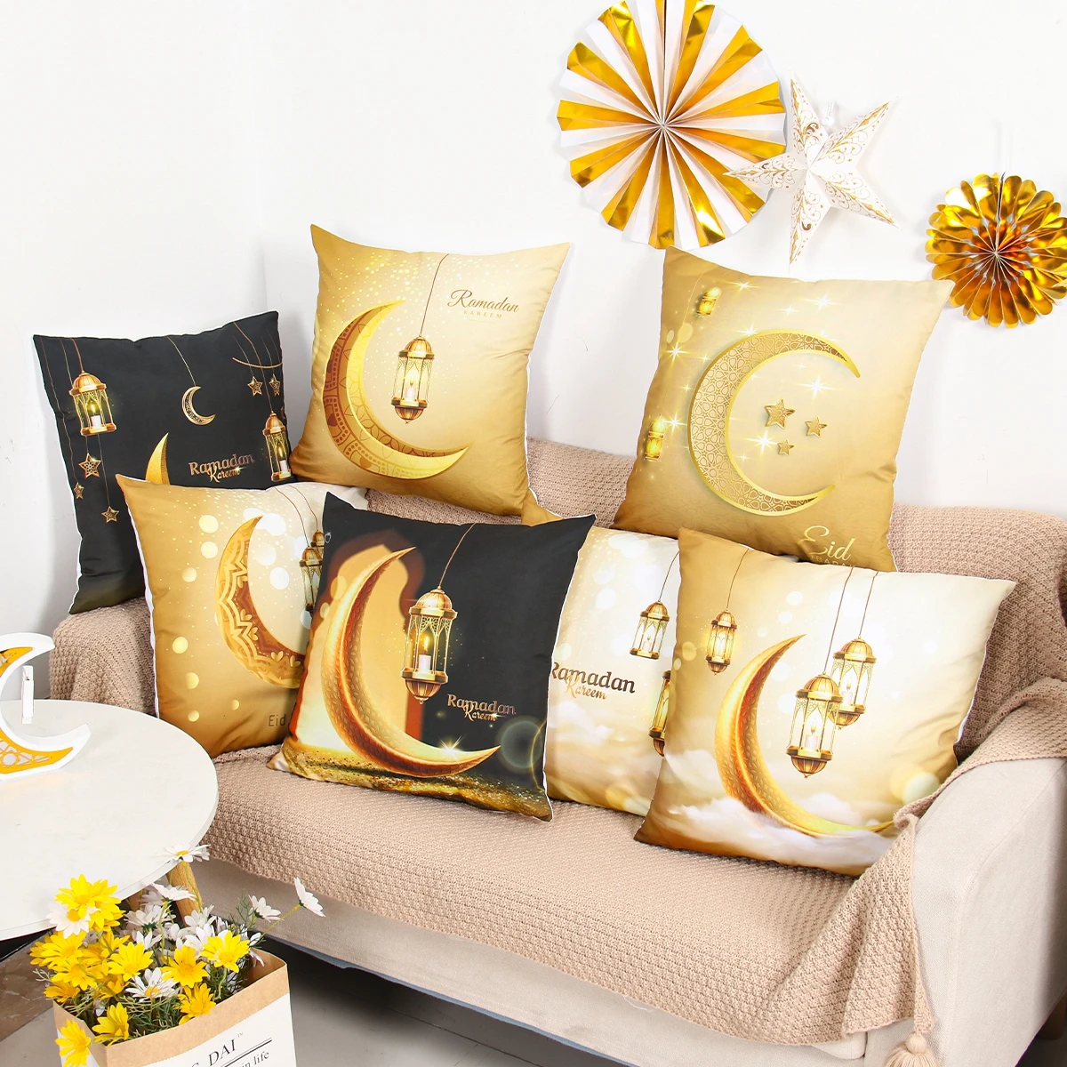 

EID Mubarak Decor Cushion Cover Pillowcase Ramadan Decorations For Home Islamic Muslim Decor Ramadan Kareem EID Al Adha Gifts