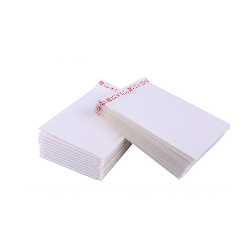 50Pcs White Kraft Paper Bubble Envelope Plastic Bubble Film Shipping Bags Shockproof Mailing Envelopes Business Bubble Mailer