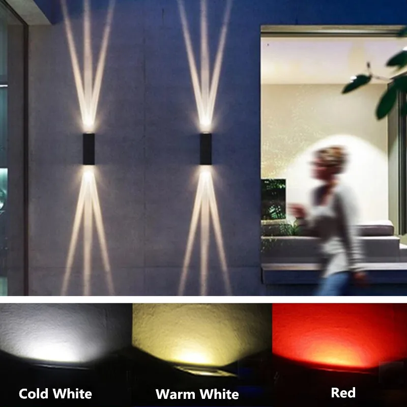 Modern Outdoor 20W Up and Down Wall Lamp LED Waterproof Spotlight Warm/Cold White Super Bright Lamp For Home Landscape Lights