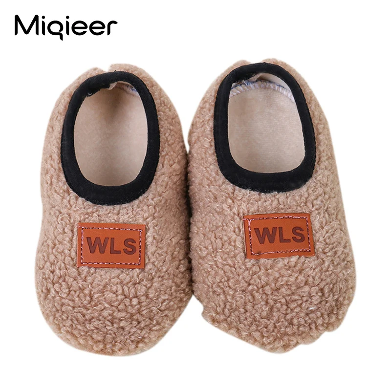 Winter Children Floor Shoes For Baby Slippers Infant Toddler Plush Warm Boys Girl Soft Anti-slip Nursey Indoor School Kids Shoes