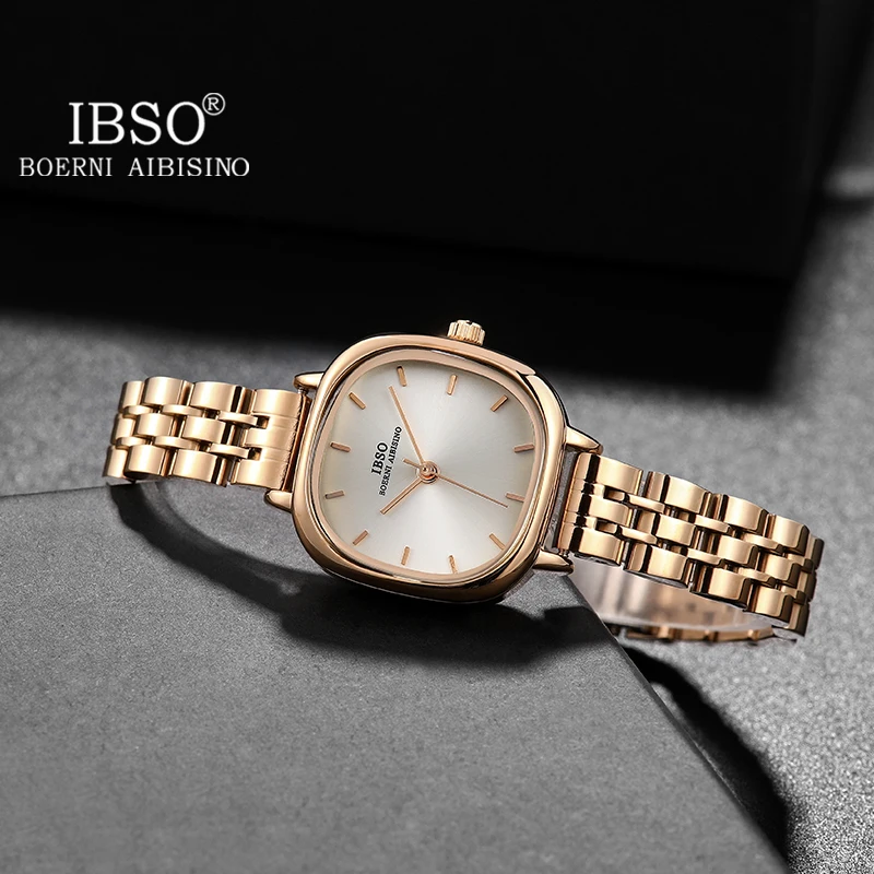 IBSO Luxury Gold Simple Design Women Watches Stainless Steel Strap Japanese Quartz Movement Waterproof Drop Shipping Wristwatch