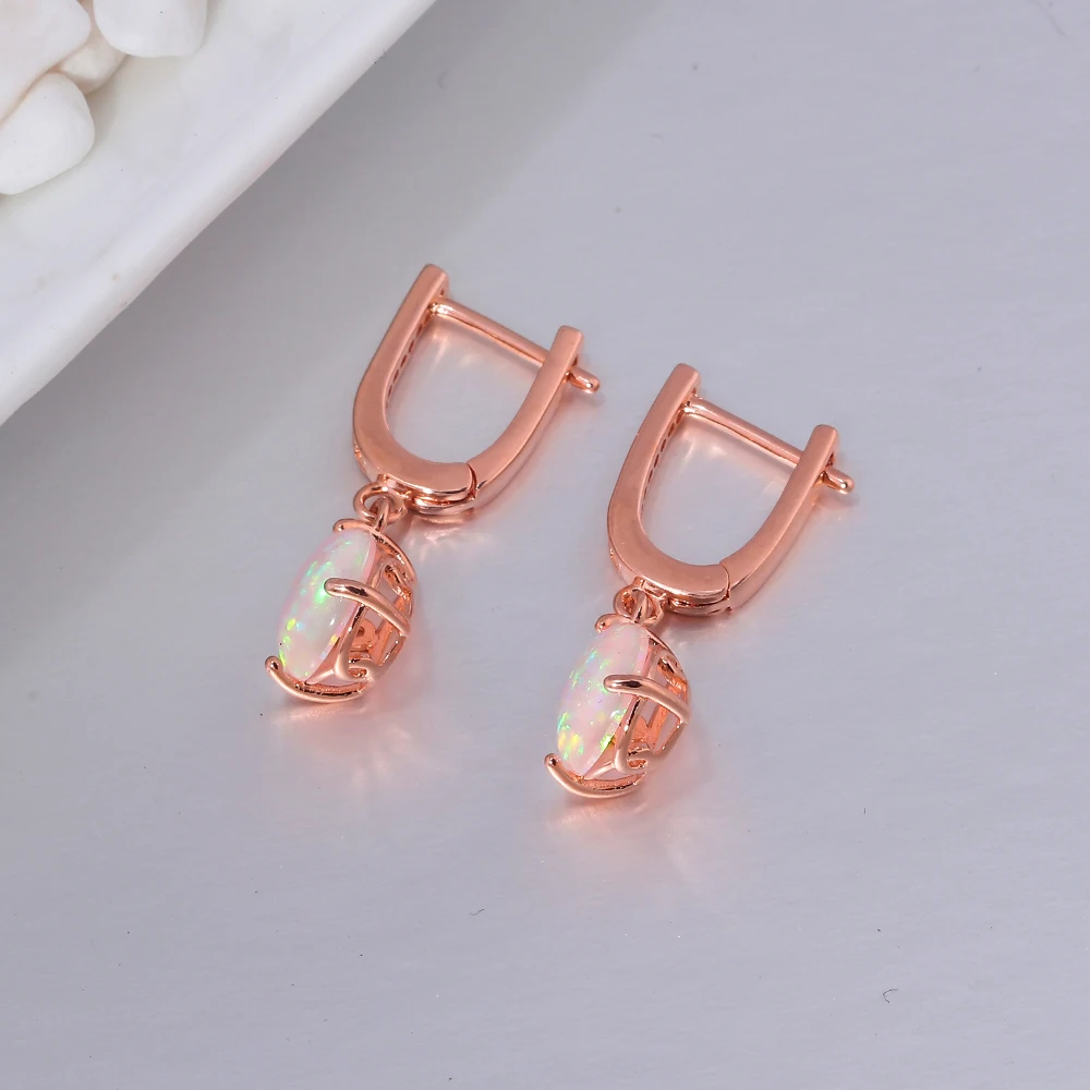 CiNily Water Drop Shaped Opal Dangle Earrings Mystery Stone Luxury Jewelry Earring for Women Girls Bohemia Fashion Jewelry