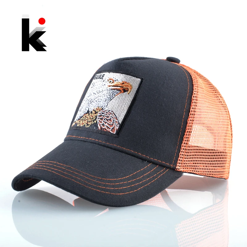 New Eagle Embroidery Baseball Caps Outdoor Sunshade Trucker Driver hats  Men Women Snapback Breathable Mesh Hip Hop Draker Hat