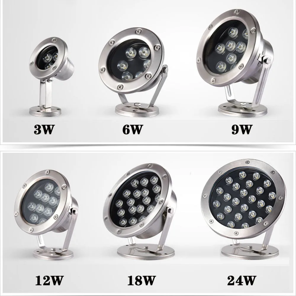 IP68 Led Underwater Light 3W 6w 9W 12W 18w 24w 36w RGB Night Lamp Outdoor Garden Swimming Pool Party Landscape DC 12V 24V