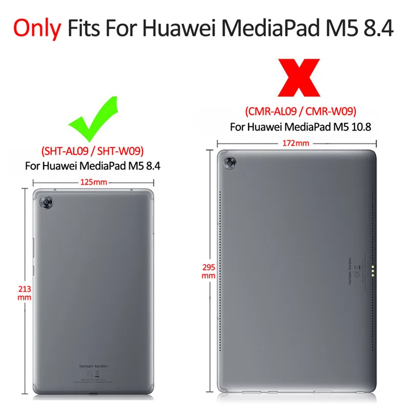 For Huawei Mediapad M5 8.4 Case SHT-AL09 SHT-W09 3D Leather