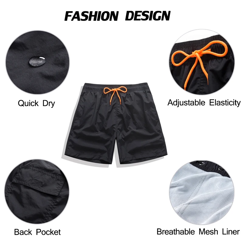 Datifer New Arrival Swimming Shorts Men Solid Color Nylon Breathable Mesh Liner Sports Plus Size Bermudas Masculina Swimsuits