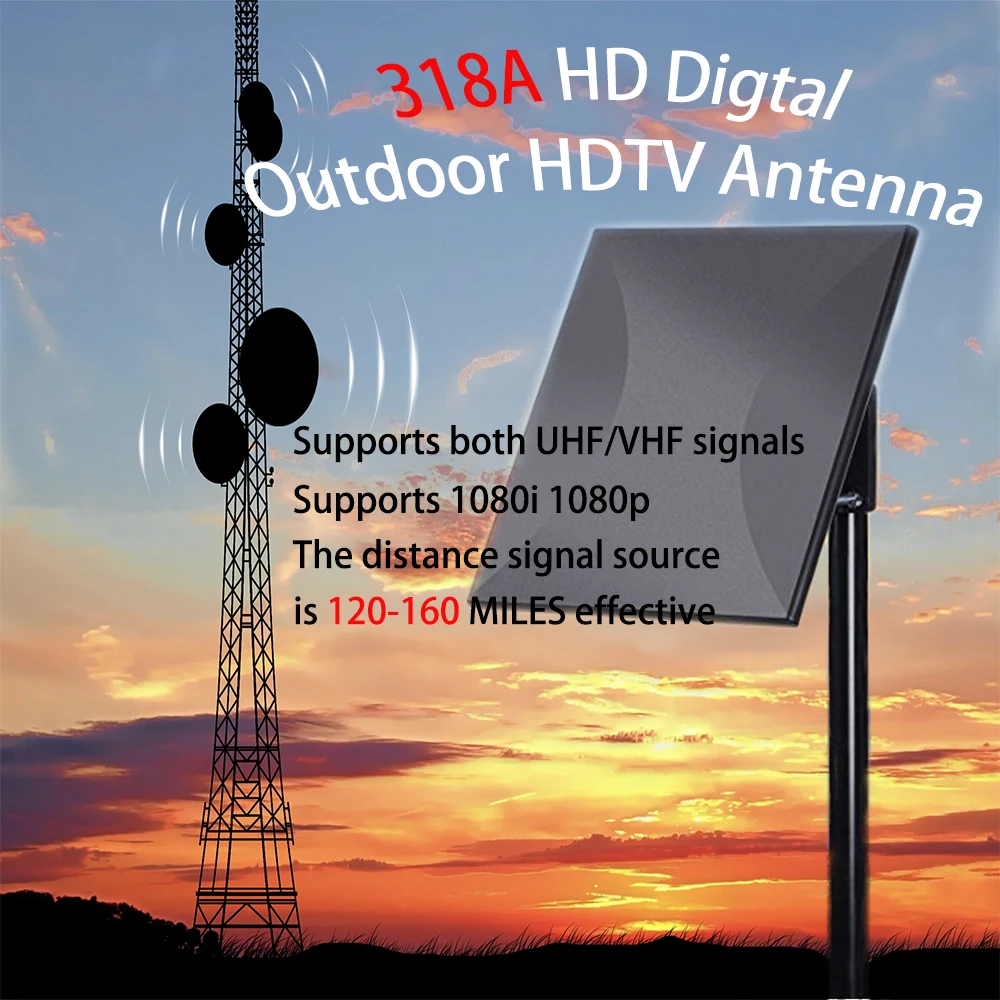 

318A Outdoor TV Antenna Directional HDTV Antenna Signal strong fit for FM / VHF / UHF Upgrade tv box antena tv digital