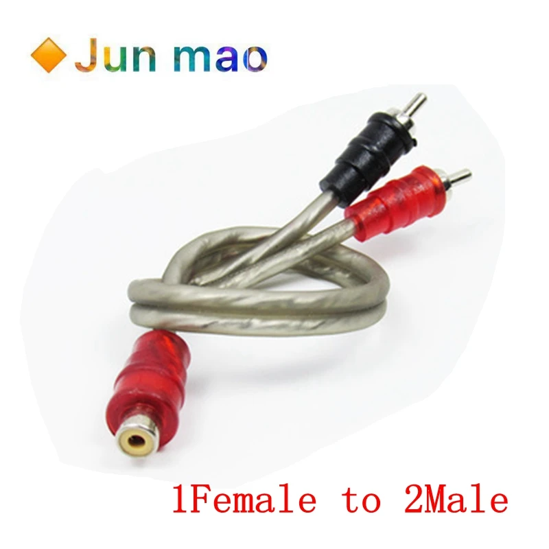1Pcs Car Audio Cable 1 Male To 2 Female / 1 Female RCA 2 Male Adapter Cable Wire Splitter Stereo Audio Signal Connector