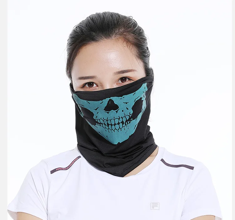 Skeleton Skull Bandana Ski Skull Cycling Ghost Scarf Neck Bandanas Ski Halloween Sport Hiking Scarves