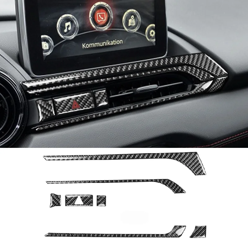 

Carbon Fiber Center Dashboard Air Vent Sticker Trim Interior Car Accessories Fit For Mazda MX-5 Miata Roadster MX5 ND 2016+