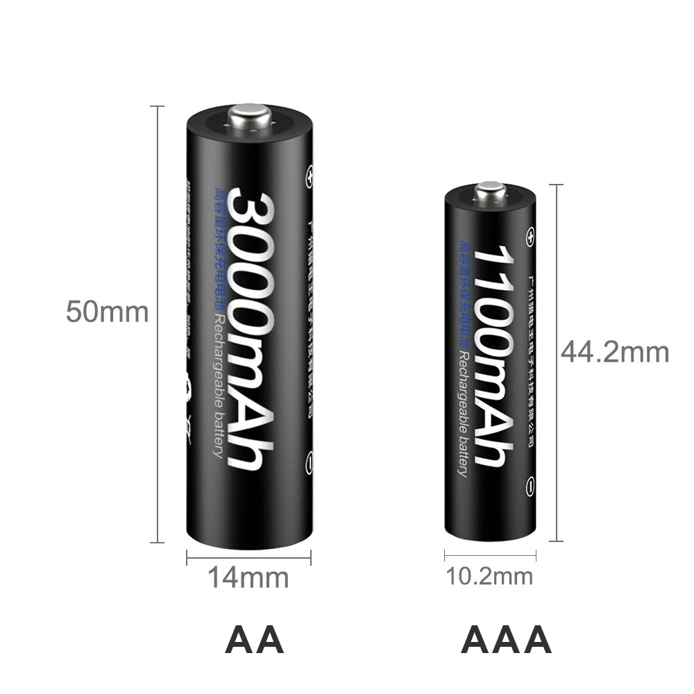 1.2V Ni-MH AA Rechargeable Battery 3000mAh+ AAA Battery 1100mAh rechargeable AAA batteries 3A Battery AAA for camera toys power