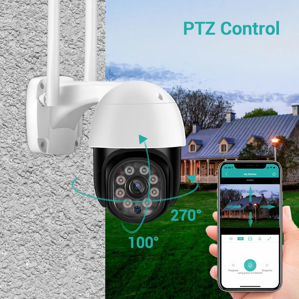 HAMROL 5MP автоматическое отслеживание PTZ IP Wi-Fi Камера 4xdigital зум AI обнаружения человека Водонепроницаемый открытый Камера ONVIF ICSEE H.265X