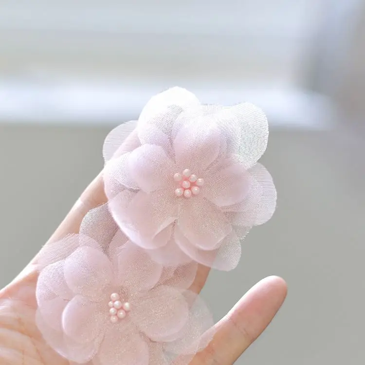 10pc DIY fashion organza flower Patches for clothing Embroidery floral patches for bags decorative parches applique sewing craft