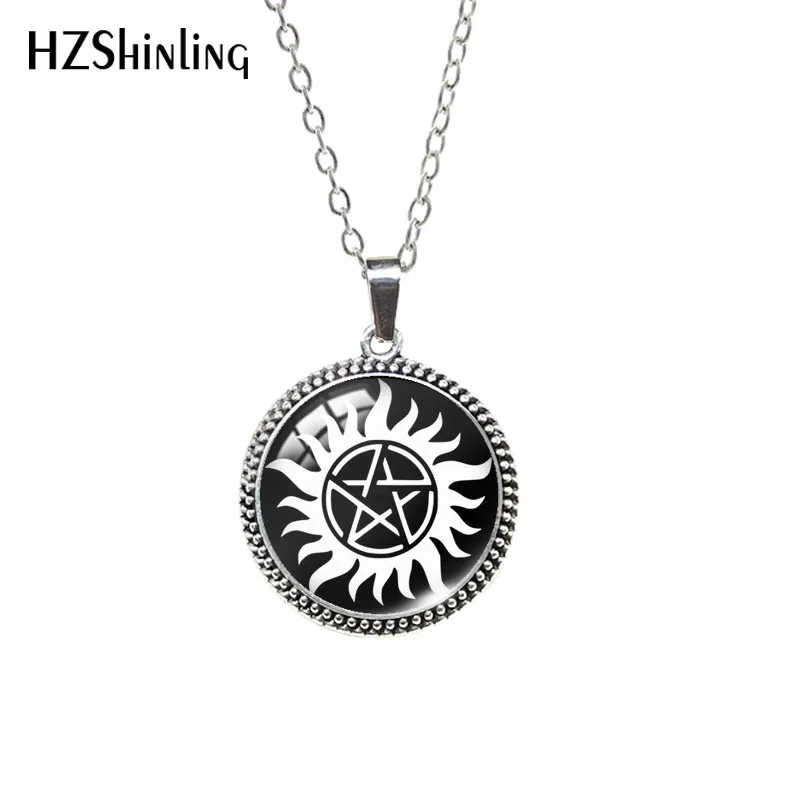 2020 Glass Cabochon Necklace Supernatural Destiel Patterns Antique Necklace Dome Pendants Jewelry