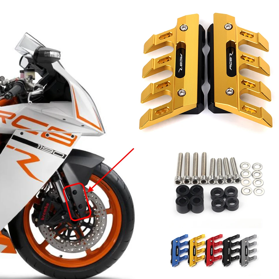 

For KTM RC8 RC8R RC8/R TRACK Motorcycle CNC Accessories Mudguard Side Protection Block Front Fender Anti-Fall Slider