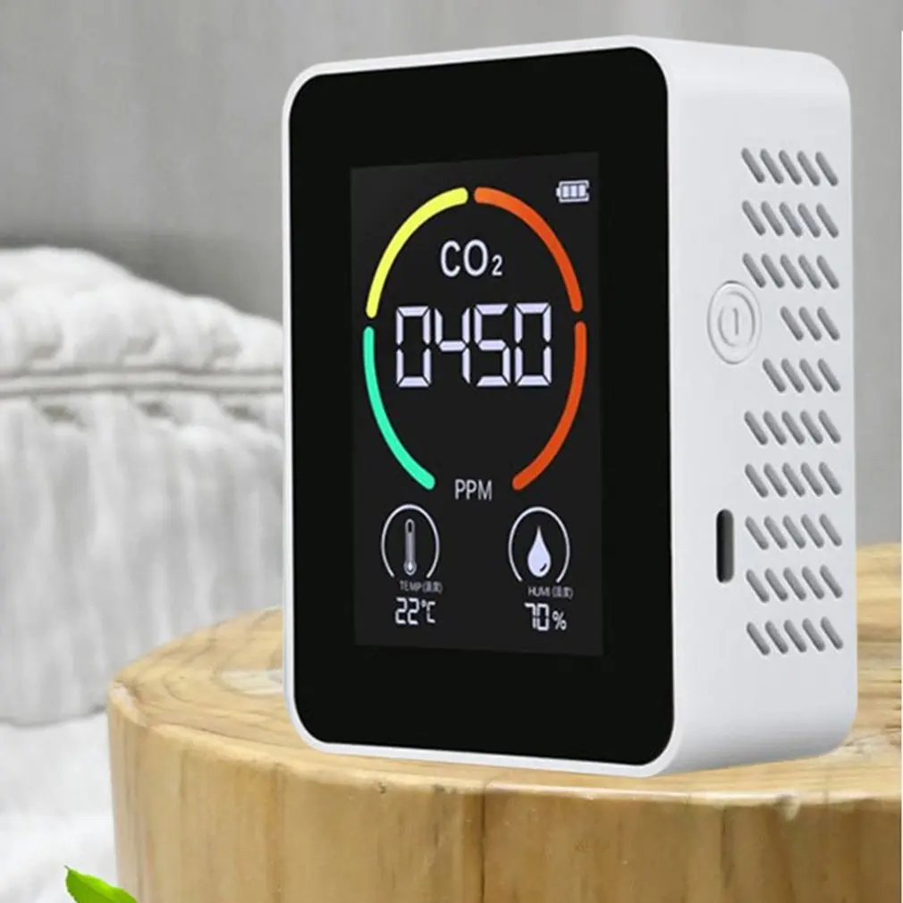 CO2 Detector Portable Gas Concentration Detection Air Temperature Humidity Equipment Sensor Accurate Digital Display Detector