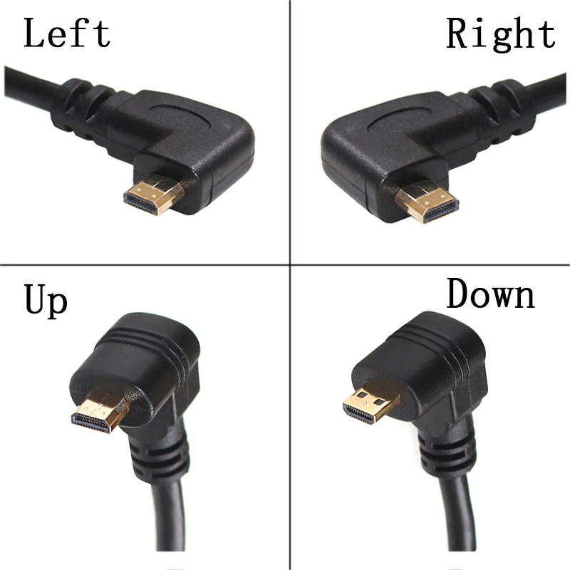 15cm Right Angled 15cm D Type Micro HD-compatible Male to A Female  Adapter Cable Convertor 1080P for Camera Laptop PC