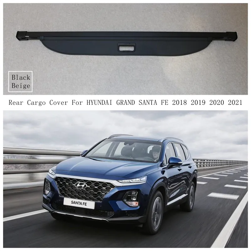 Rear Cargo Cover For HYUNDAI GRAND SANTA FE 2018 2019 2020 2021 Privacy Trunk Screen Security Shield Shade Auto Accessories