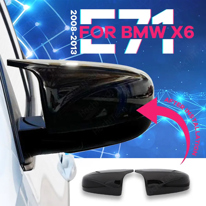 

Bright Painted side for Glossy Black M style Rearview Mirror cover Caps Replacement For BMW x6 E71 2008-2013
