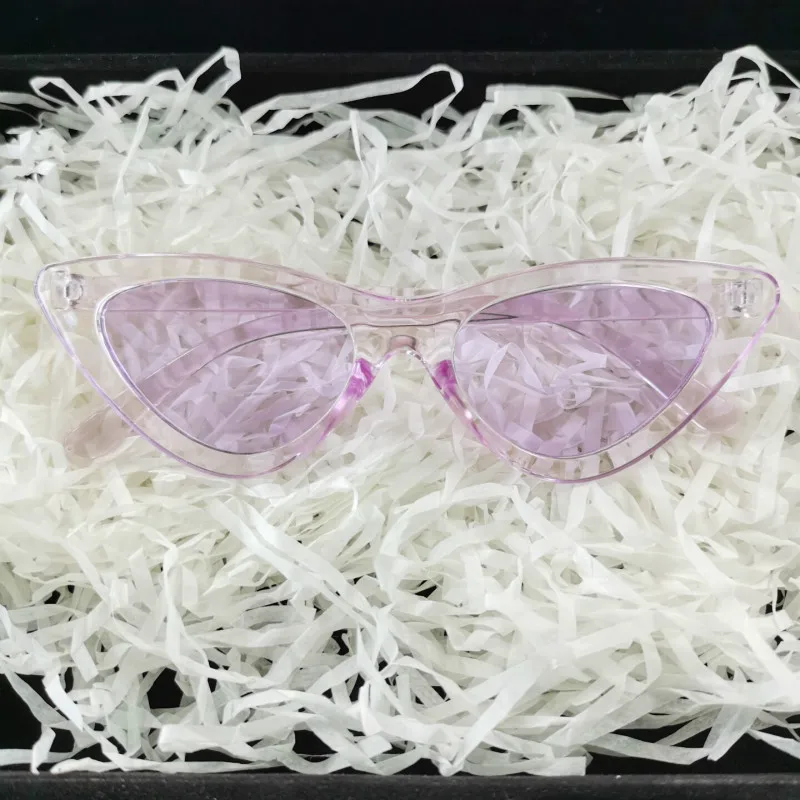 2022 okulary przeciwsłoneczne kocie oczy Retro damskie okulary okulary przeciwsłoneczne przezroczysty różowy Streetwear trendy moda damska Glasse UV400 — zdjęcie 7