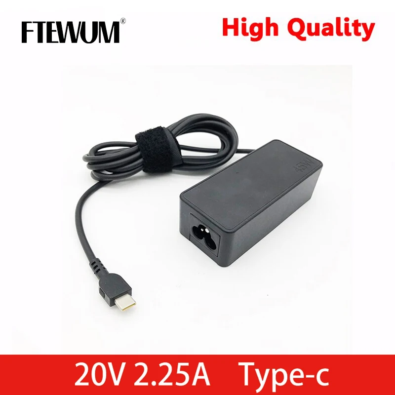 

20V 2.25A 45W Type C AC Laptop Charger Power Supply Adapter For Lenovo X1 Carbon 2017 For DELL Type-C For Xiaomi 12.5/13.3