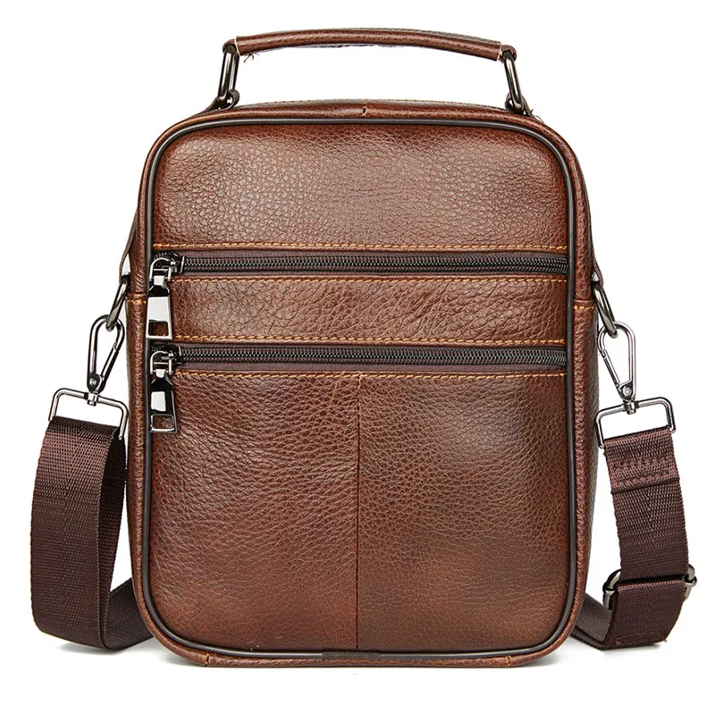 Pequena bolsa de couro genuíno para homens, bolsa crossbody masculina, bolsa de ombro da moda, bolsa de alta qualidade