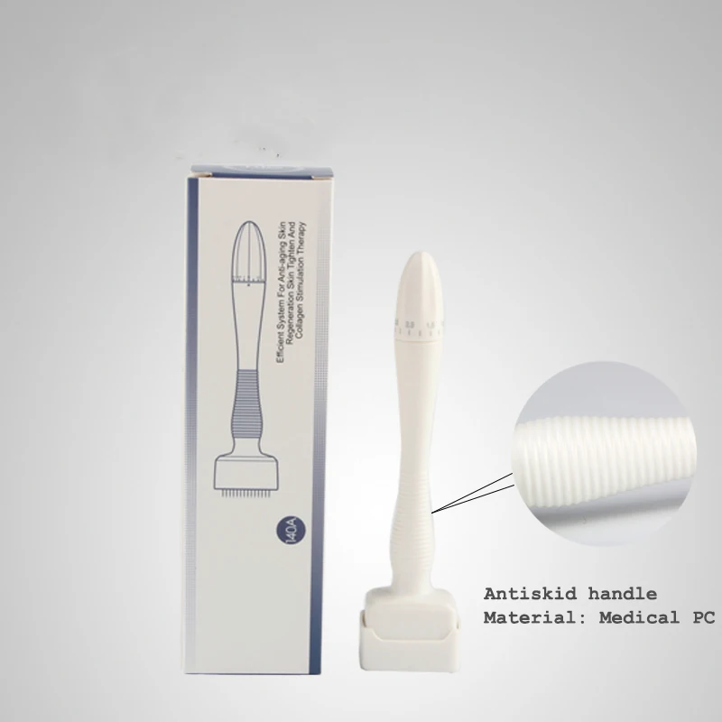 DRS 140 longueur d'aiguille réglable tampon Derma aiguilles réelles micro-aiguille pour les soins de la peau marques d'acné barbe repousse des cheveux Microneedling