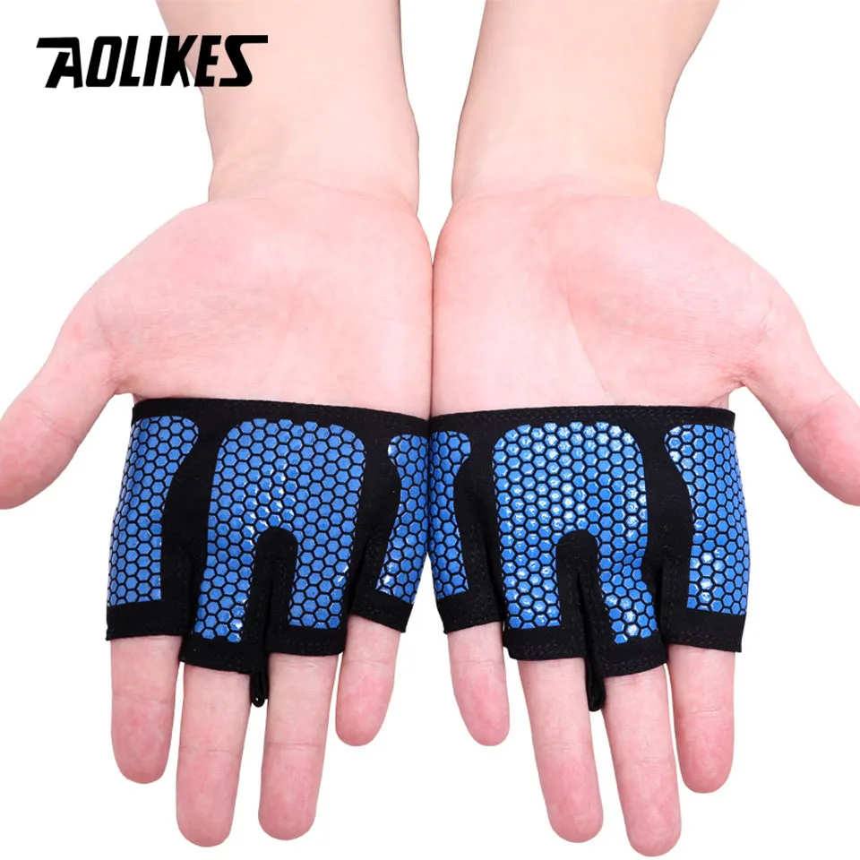 AOLIKES Gym ฟิตเนส Half Finger ถุงมือผู้ชายผู้หญิงสำหรับ Crossfit ถุงมือออกกำลังกาย Power น้ำหนักยกเพาะกาย Hand Protector