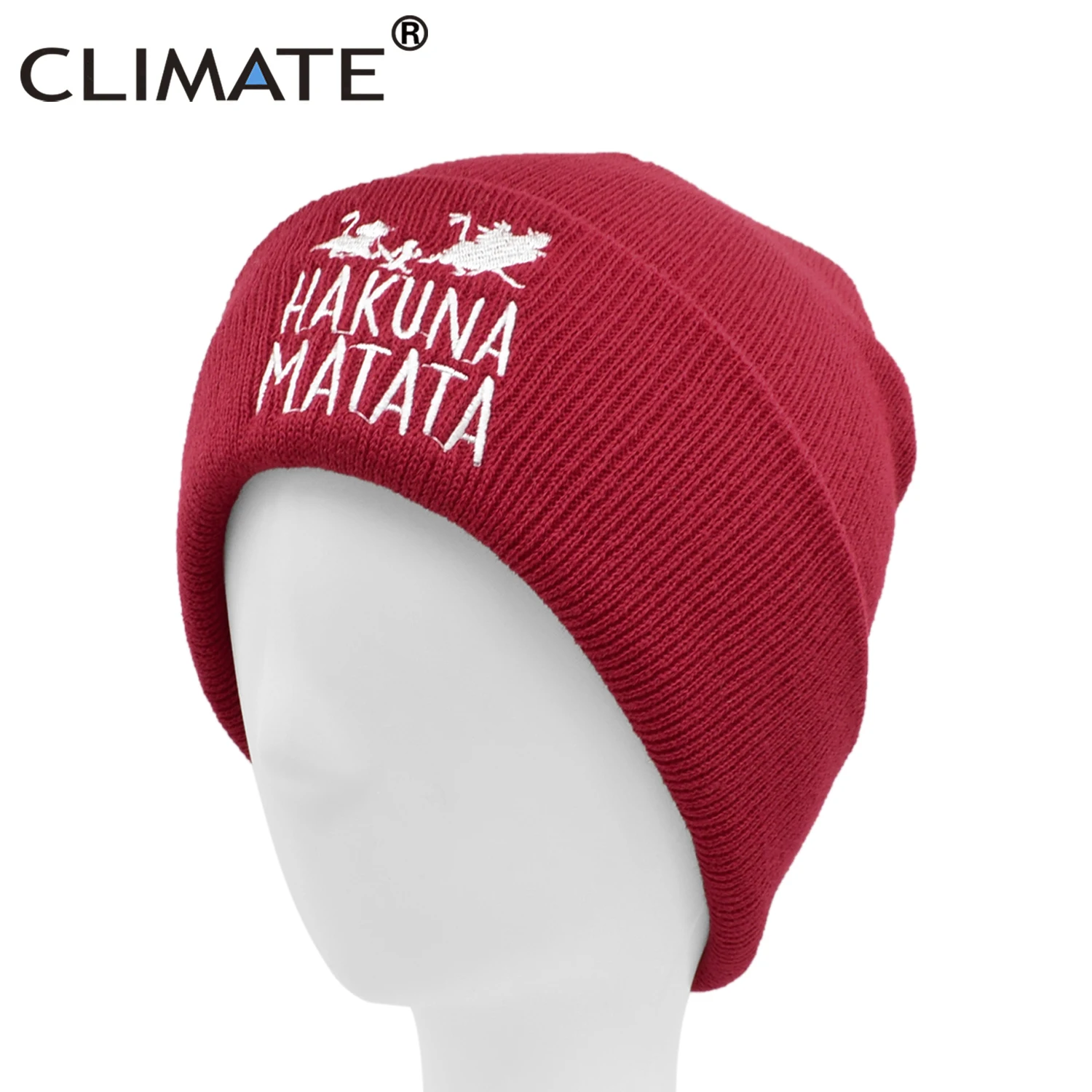 CLIMATE MATATA Beanie Lion Pumba Winter Warm Knitted Hat Hakuna Cool Black Knitted Winter Hat for Men Women