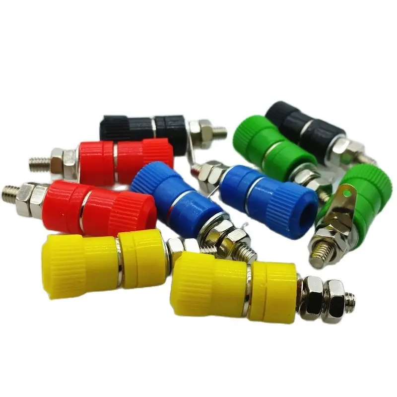 Terminal Binding Post With 4mm Banana Socket 5 Colour For Amplifier Instrument Power Supply Panel Mount Connector 10Pcs/Lot