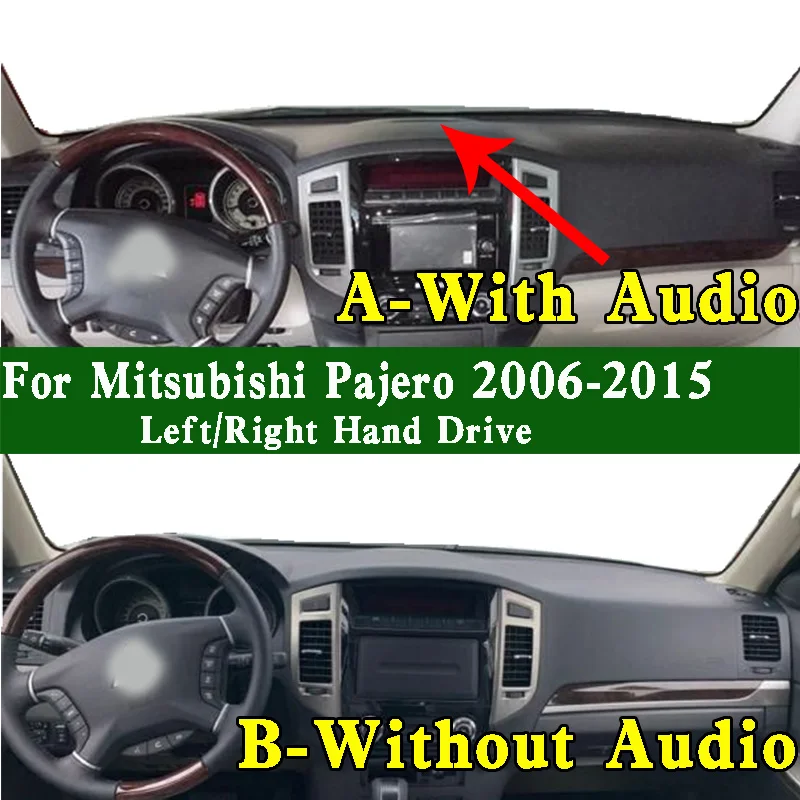 For Mitsubishi Pajero V80 V87 V95 V93 V97 2006-2015 Dashmat Dashboard Cover Instrument Panel Protective Pad Anti-Dirt Dash Mat