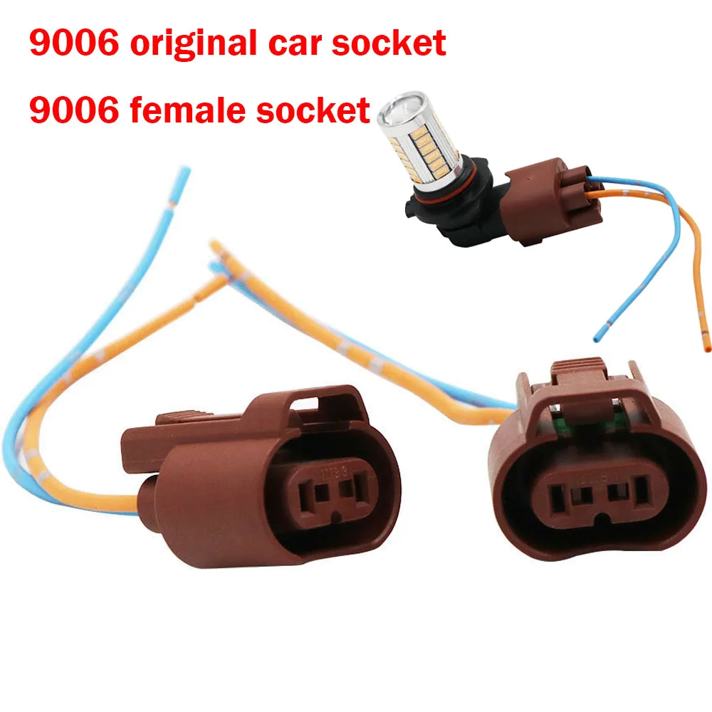 50pcs Original Car Socket 9006 HB4 9005 Car LED Female Adapter Wiring Harness Sockets Wire Connector For Headlights Fog Lights