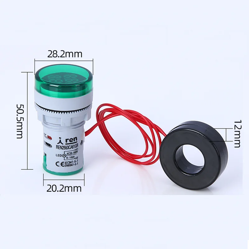 AC60-380V 0-100A A V indicator ampere and voltage meter with current transformer multifunction digital panel meter