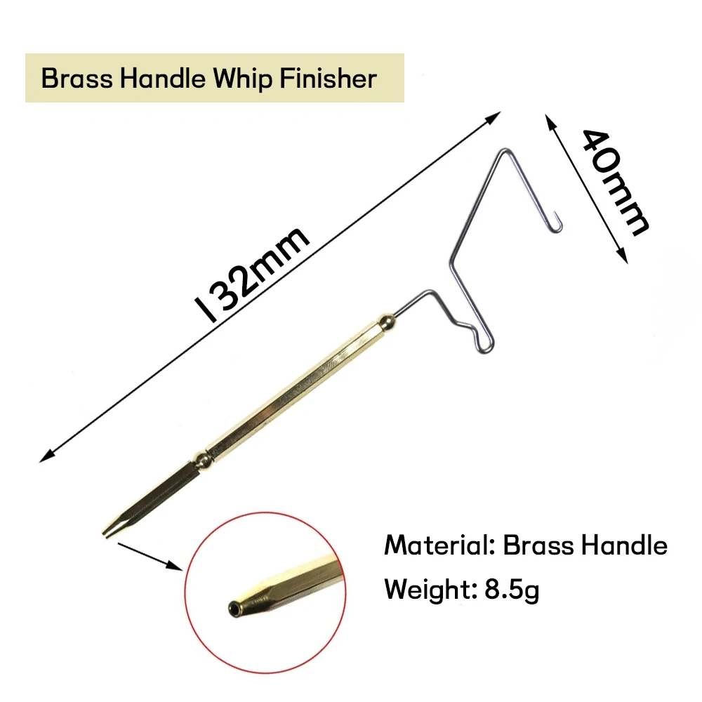 WIFREO 1PC Stainless Steel Fly Tying Whip Finisher Brass Rotating Fishing Fly Tying Tool Dry Fly Nymph Knotting Tools