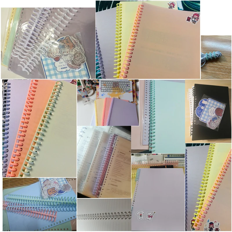 A4 B5 A5 30/26/20 Holes Loose-leaf Book Cover Colorful Notebook Cover PP Waterproof Notebook Skin DIY Planner Accessories Office