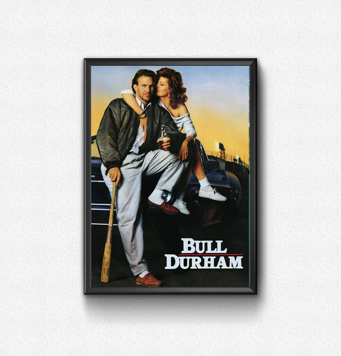 Bull Durham (1988) Poster American Romantic Comedy Sports Film Kevin Costner Susan Sarandon Tim Robbins Movie Print Art Gift