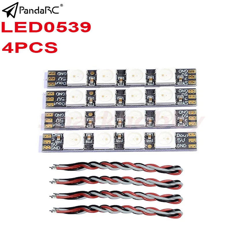 1SET/4PCS PandaRC LED0539 LED light WS2812 5V RGB Programmable Highlight Light strip with cable for RC FPV drones F3/F4 FC ACCS