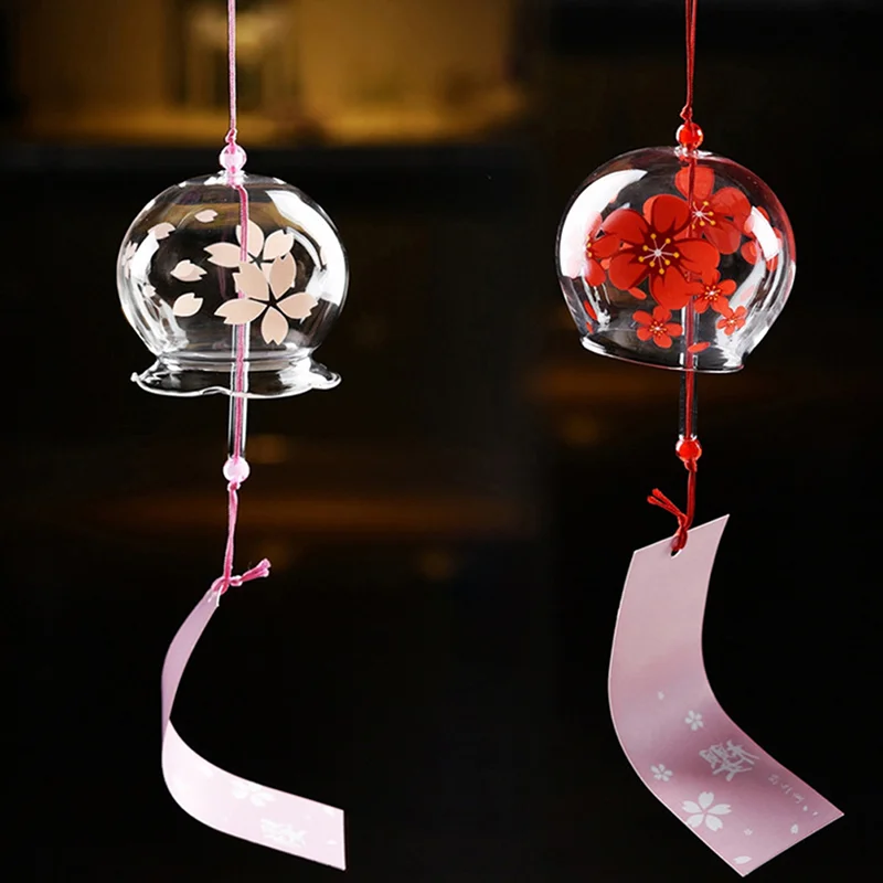 Handmade vidro pintado vento carrilhão, japonês Wind Chimes, Furin, casa e escritório Decors, 1PC