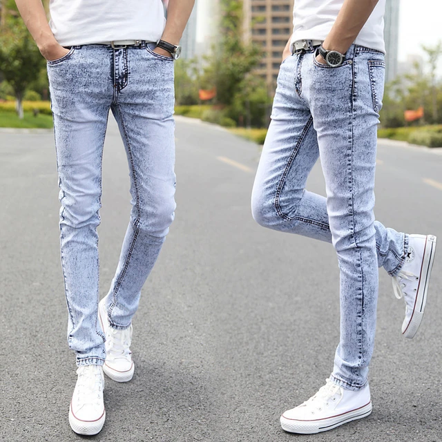 2023 CHOLYL New Light Blue Skinny Jeans uomo primavera estate Slim Denim Jeans uomo cotone elastico Denim pantaloni di alta qualita AliExpress