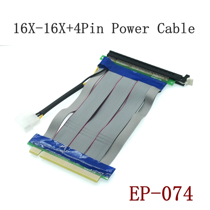 PCIe 16X PCI Express PCI-E 16X To 16X Riser Extender Card Adapter Flexible With 4Pin Power Cable