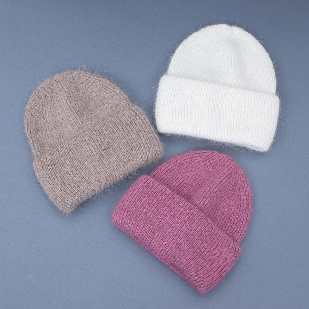 Heißer Verkauf Winter Hut Echt Kaninchen Fell Winter Hüte Für Frauen Mode Warme Beanie Hüte Frauen Solide Erwachsene Abdeckung Kopf Kappe – Detail 22