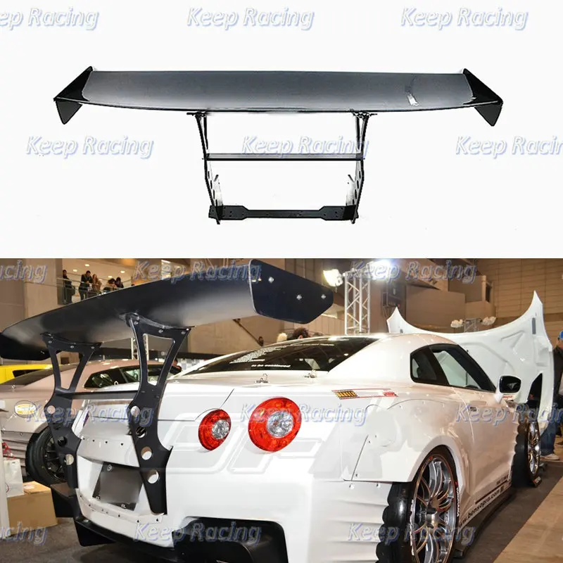 

Car-styling Bensopra Style Carbon Fiber GT Wing For Nissan R35 GTR Glossy Finish Rear Trunk Spoiler Fibre Boot Lid Splitter Lip