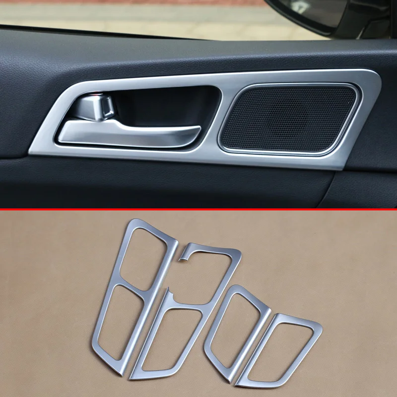 LHD Interior Door Handle Trims For Kia Sportage QL 2016 2017 2018 2019 2020 2021 Pearl Chrome Switch Cover Molding